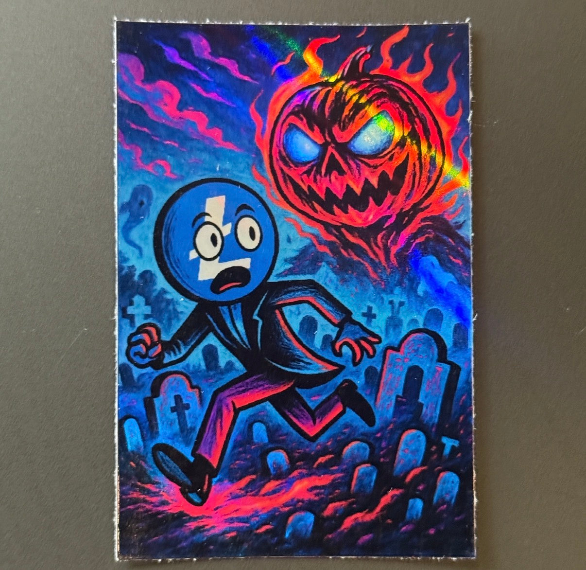 Haunted Jack-o-lantern ~2x3”